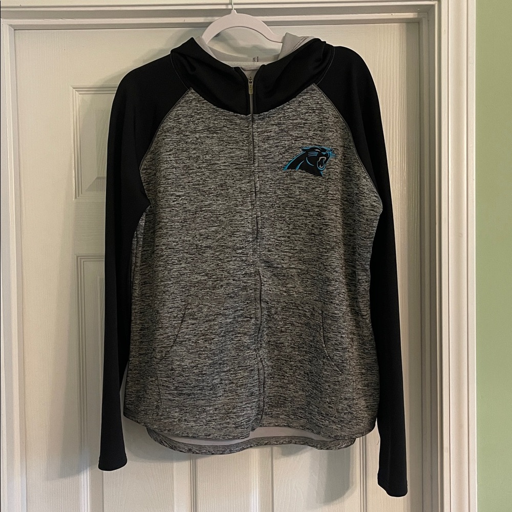 NFL Team Apparel Women’s Carolina Panthers Logo Full-Zip Hooded Jacket Size XXL